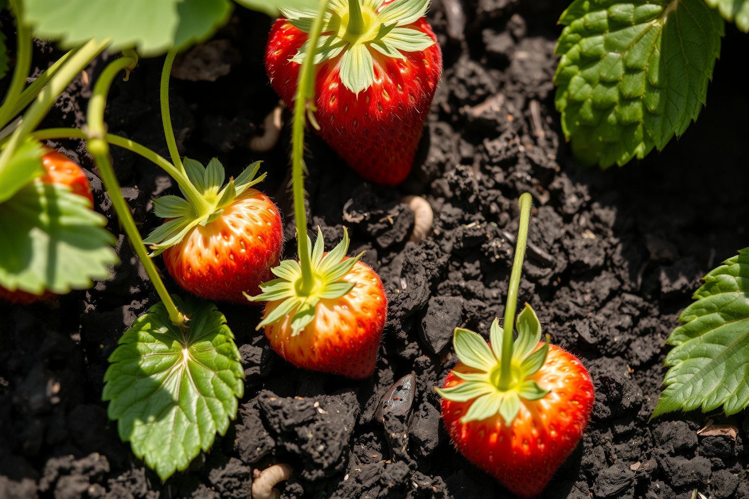 A gazdag szerves talaj javítja az eper édességét és aromáját.