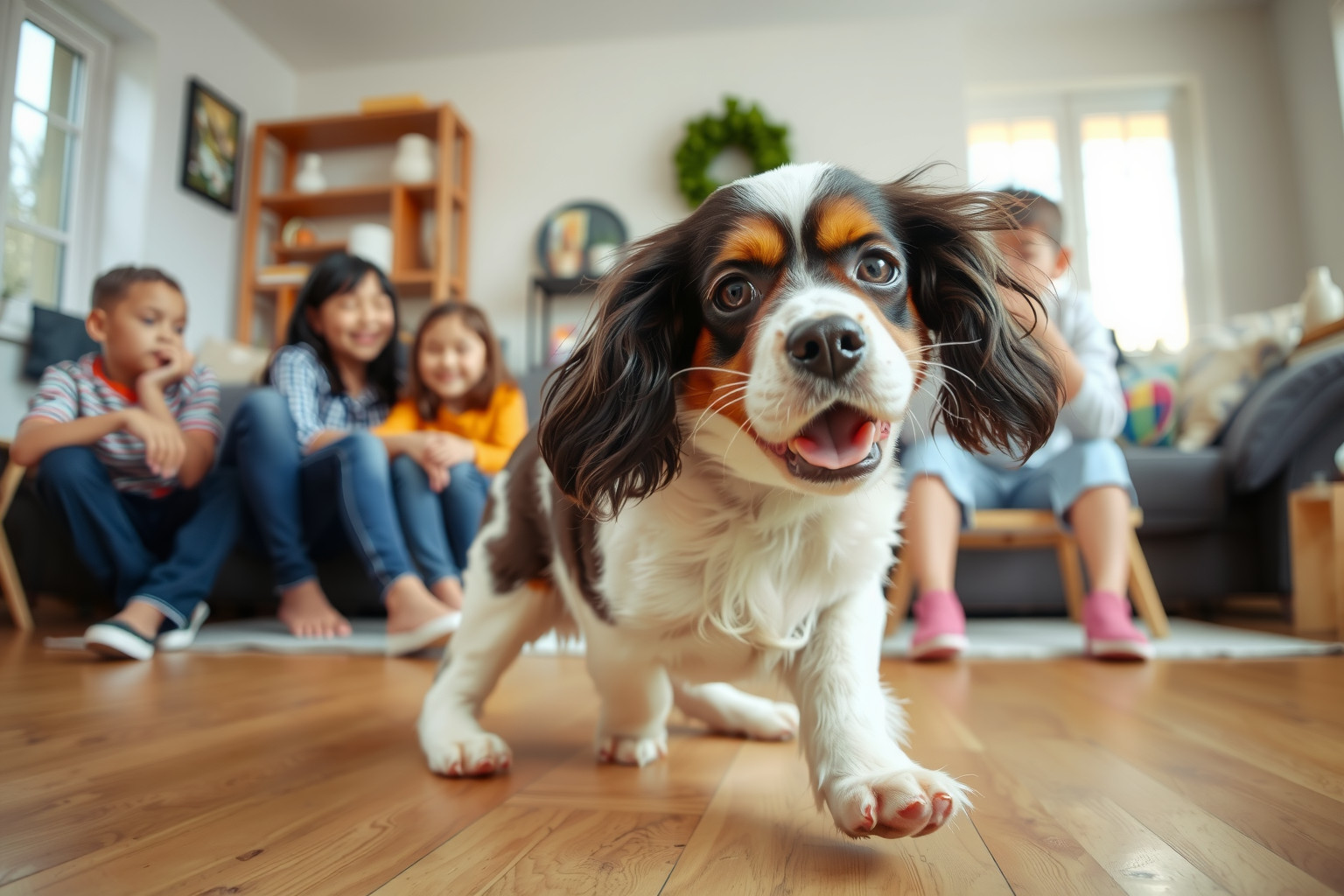 A Cavalier King Charles Spániel gyengéd és türelmes gyerekekkel.