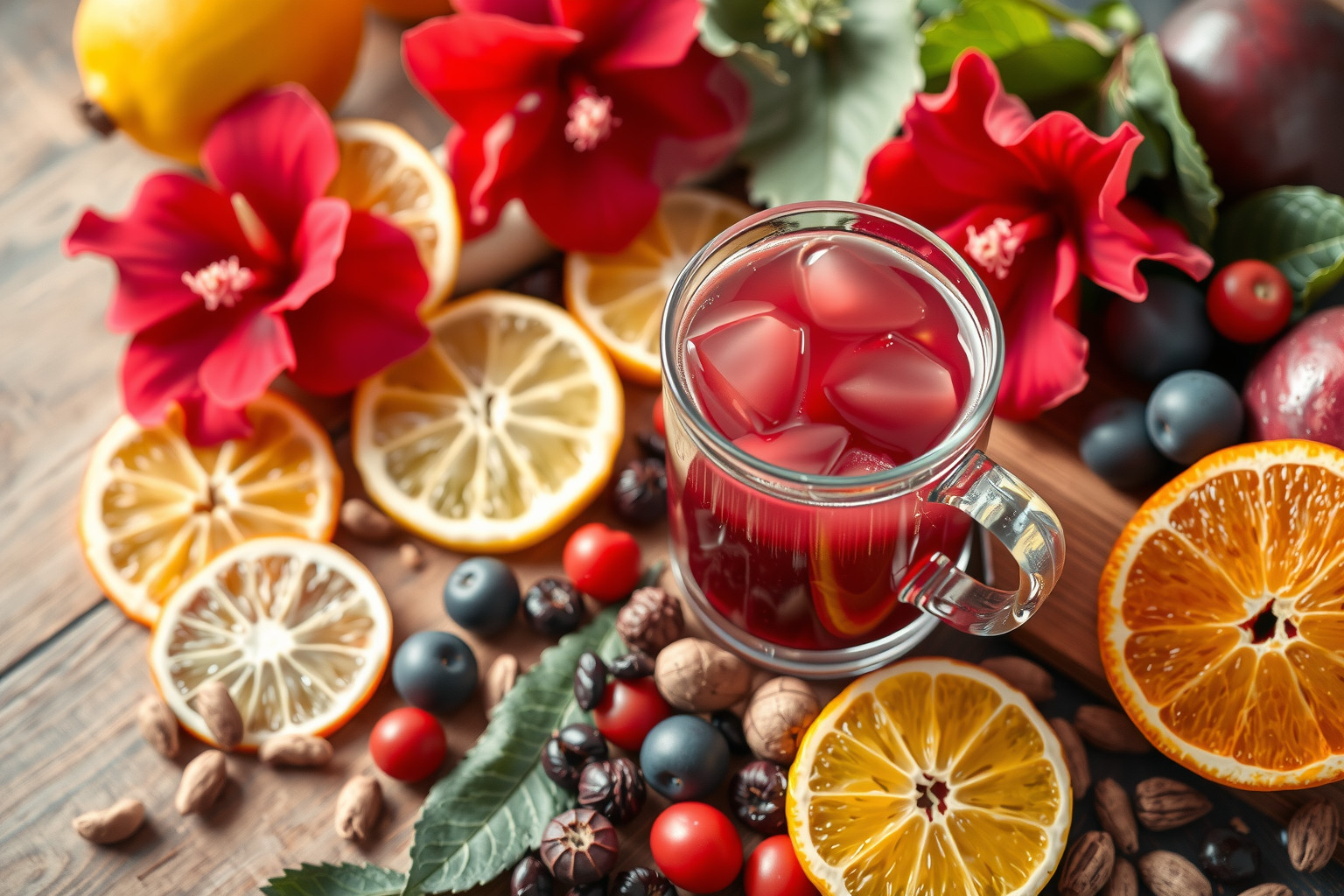 A hibiszkusz tea gazdag C-vitaminban és antioxidánsokban, erősítve az immunrendszert.