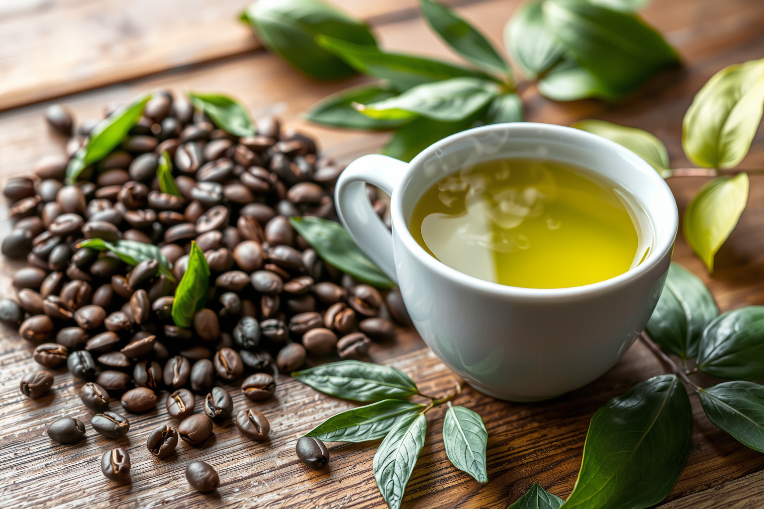 A katechinek és koffein együtt fokozzák a zsírégetést.