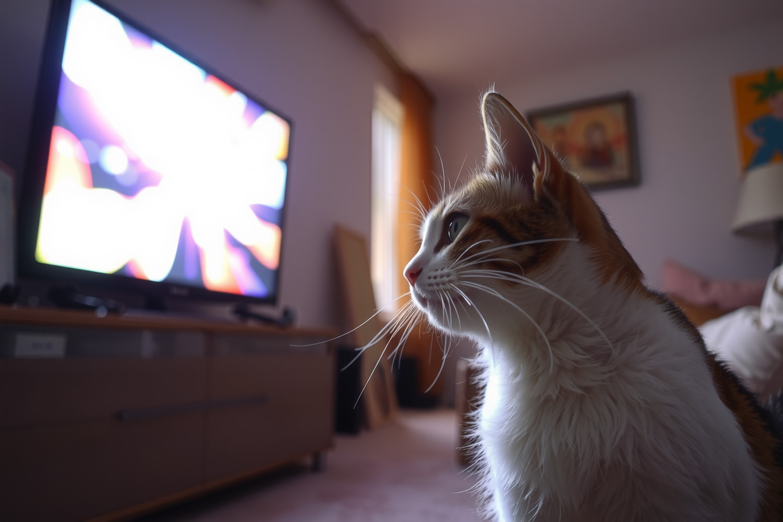 A televízió segít a macskáknak leküzdeni az unalmat.