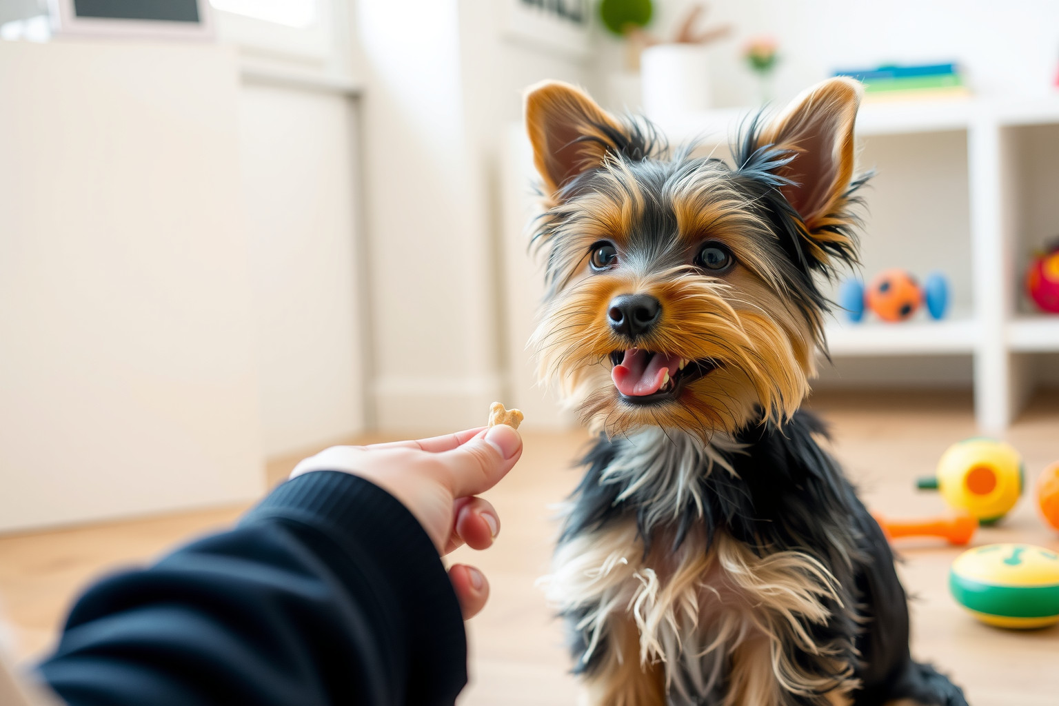 A Yorkshire terrier következetes nevelést és sok szeretetet igényel.