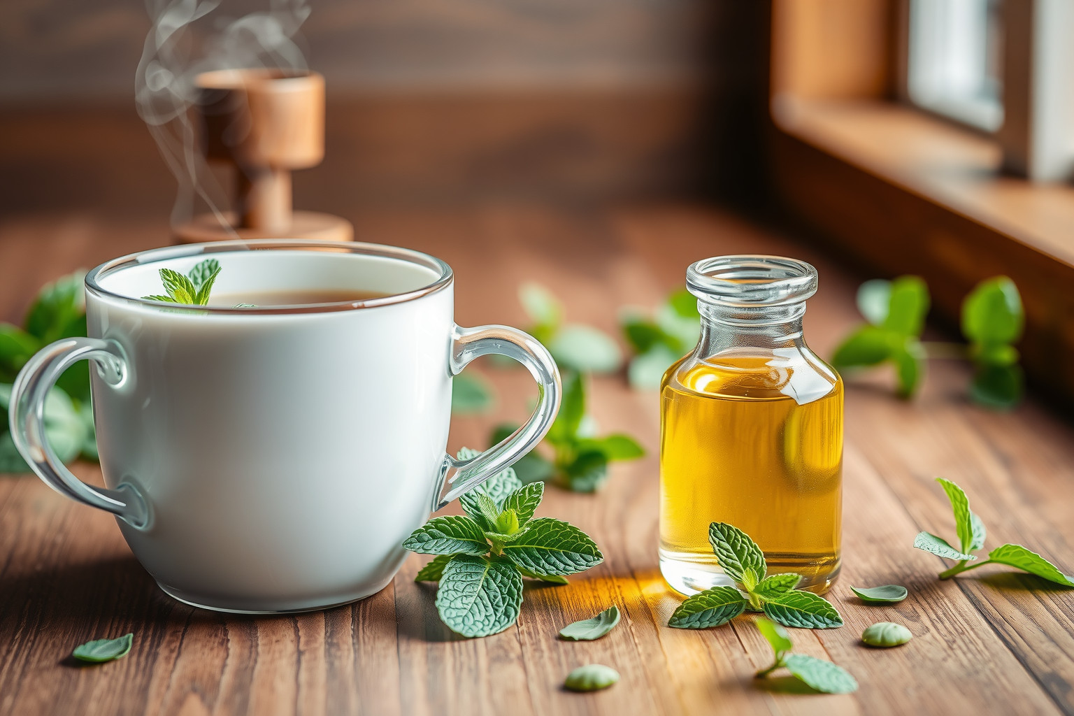 A borsmenta tea nyugtat, az olaj pedig fájdalomcsillapító.