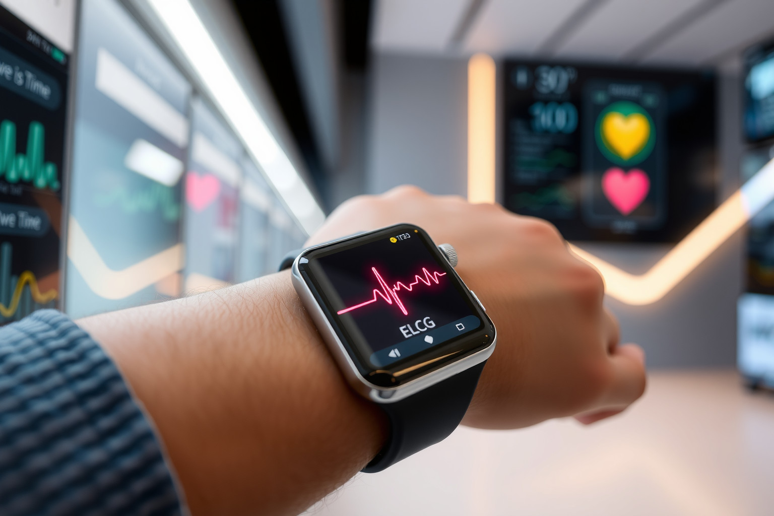 Az EKG funkció szívritmuszavarokat felismerve jelez időben.