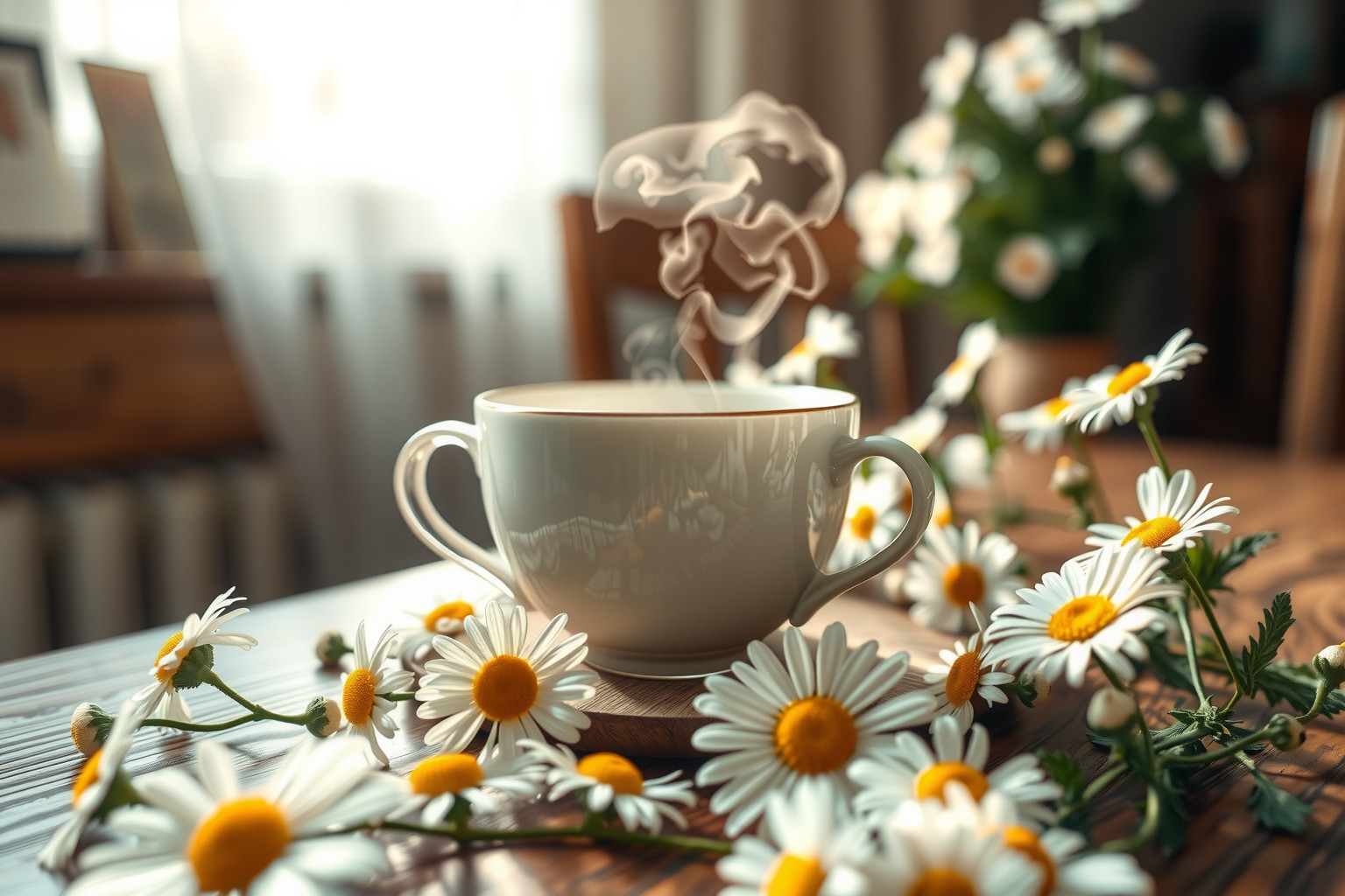 A kamilla tea csökkenti a gyomorfájást és elősegíti az alvást.