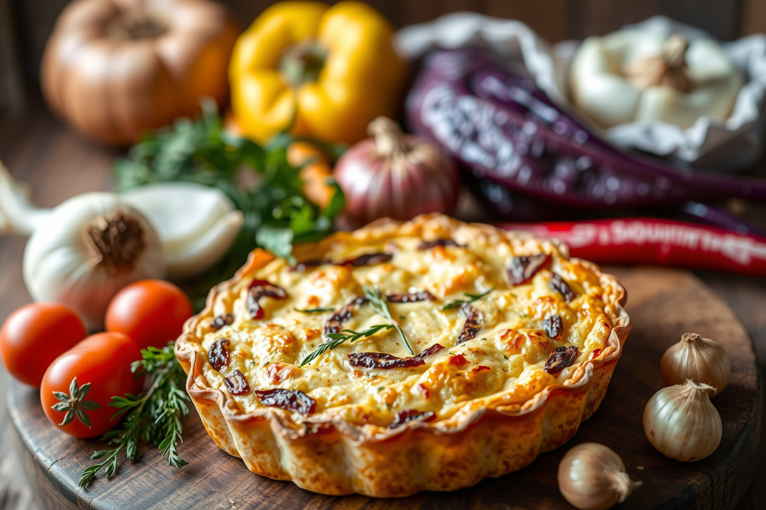 A quiche gazdag ízvilágát a hagyma tökéletesíti hús nélkül.