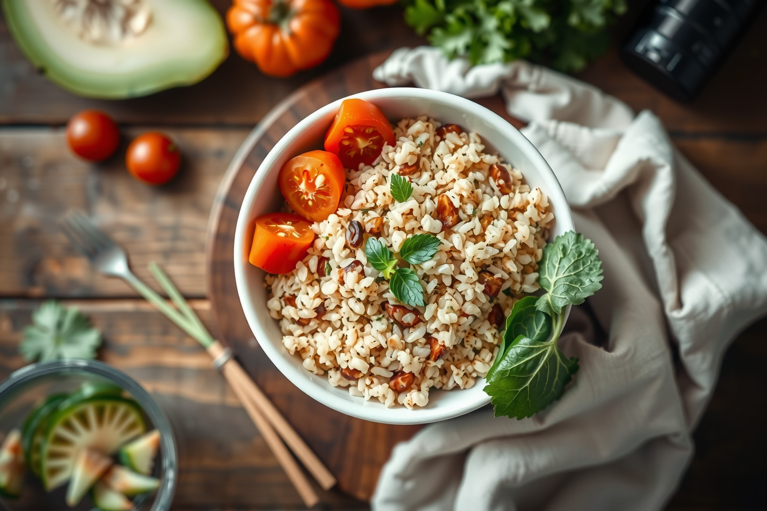 A barna rizs és bulgur együtt hosszabb teltségérzetet biztosít.