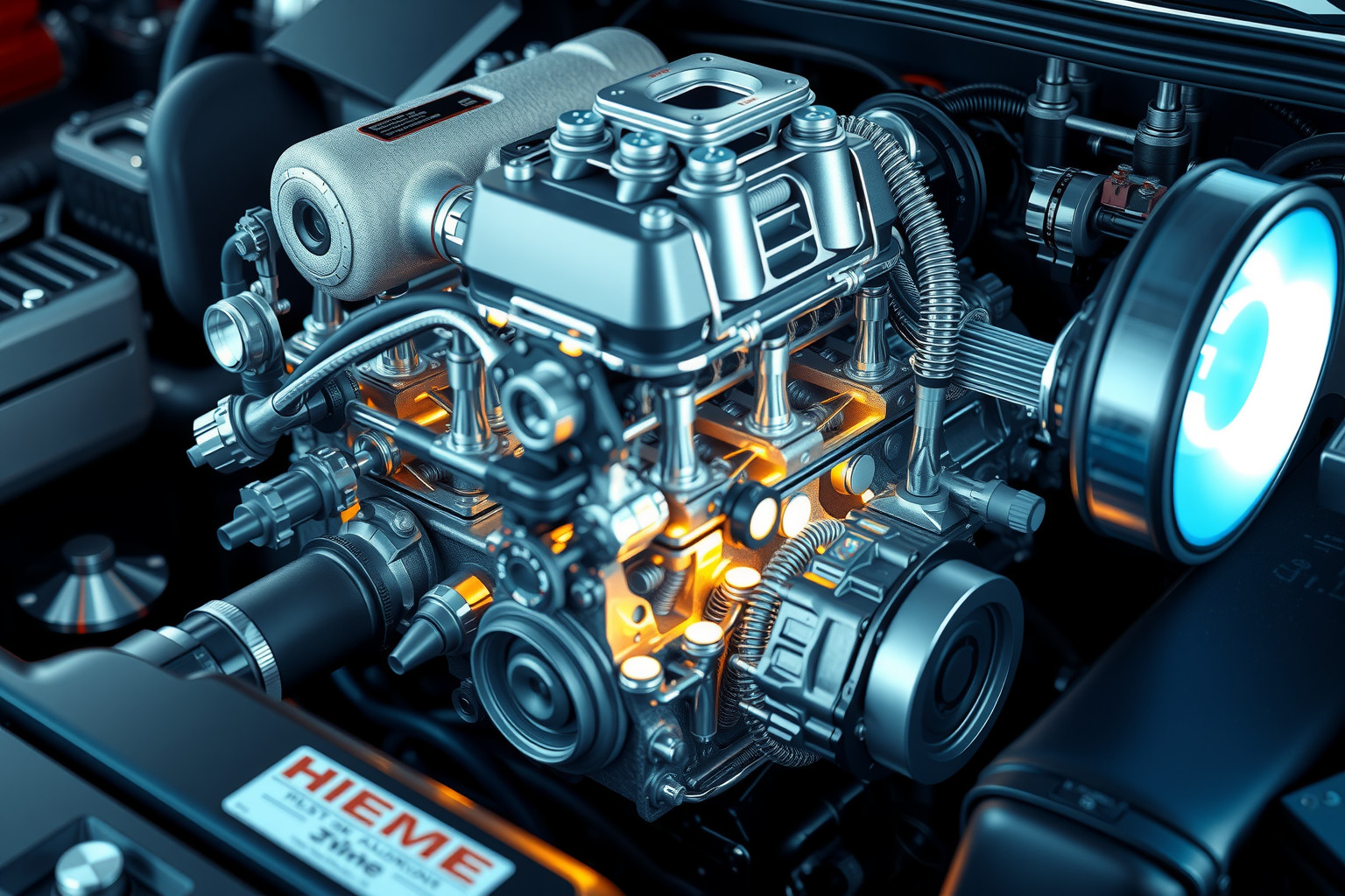 A HEMI motor hemiszkérikus égéstere növeli a teljesítményt.
