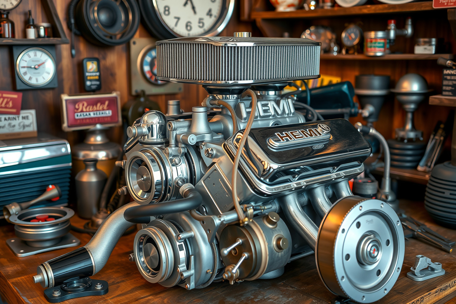 A HEMI motorok egyedi hengerfejformájuk miatt váltak legendássá.