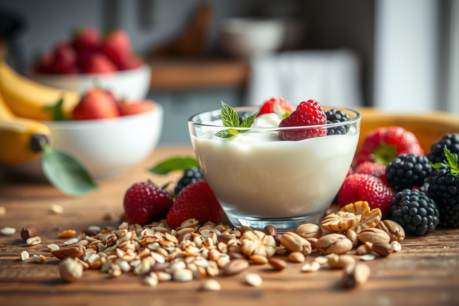 A natúr joghurt gazdag probiotikumokban és prebiotikumokban.