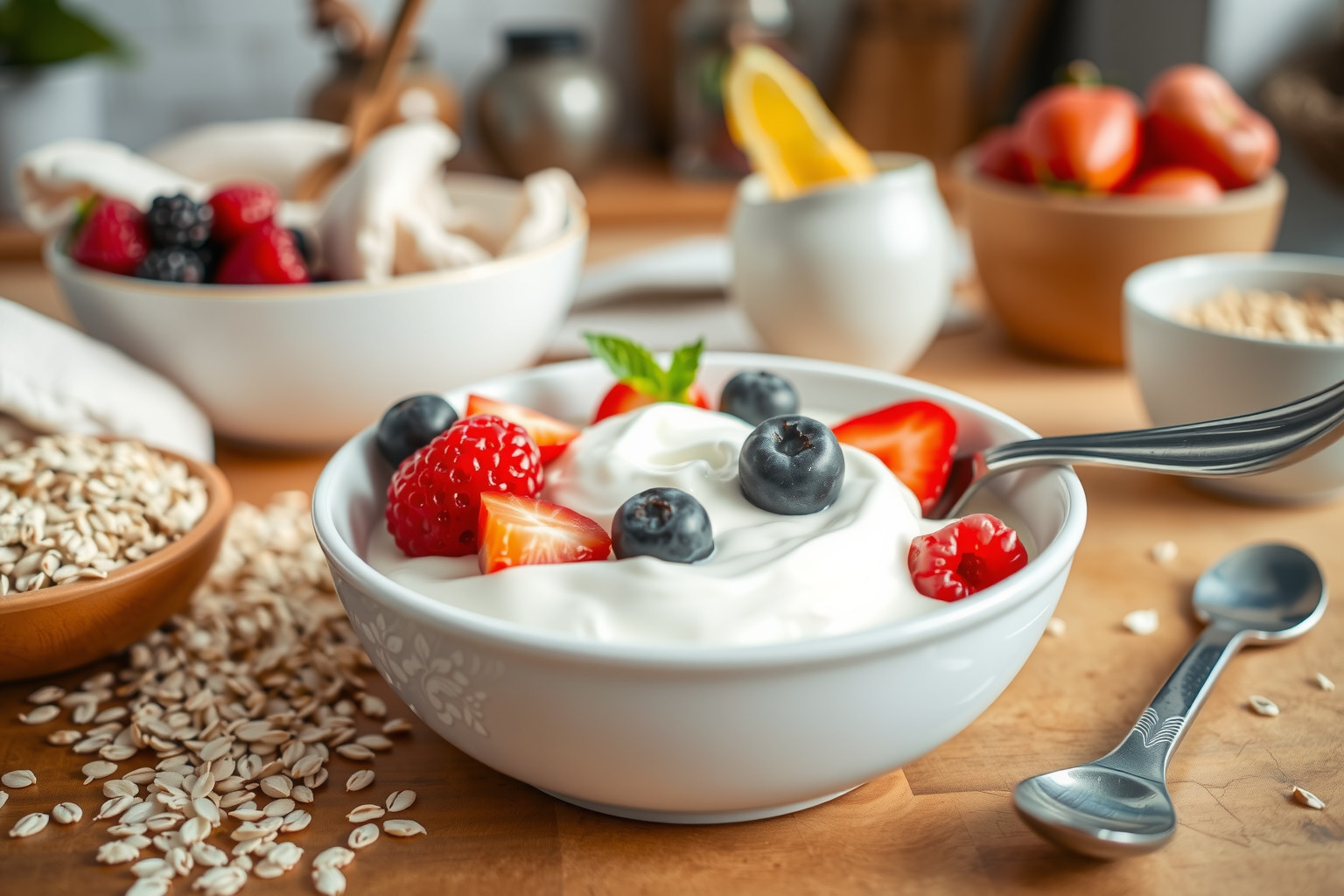 A natúr joghurt élő kultúrái segítik az emésztést és IBS-t.