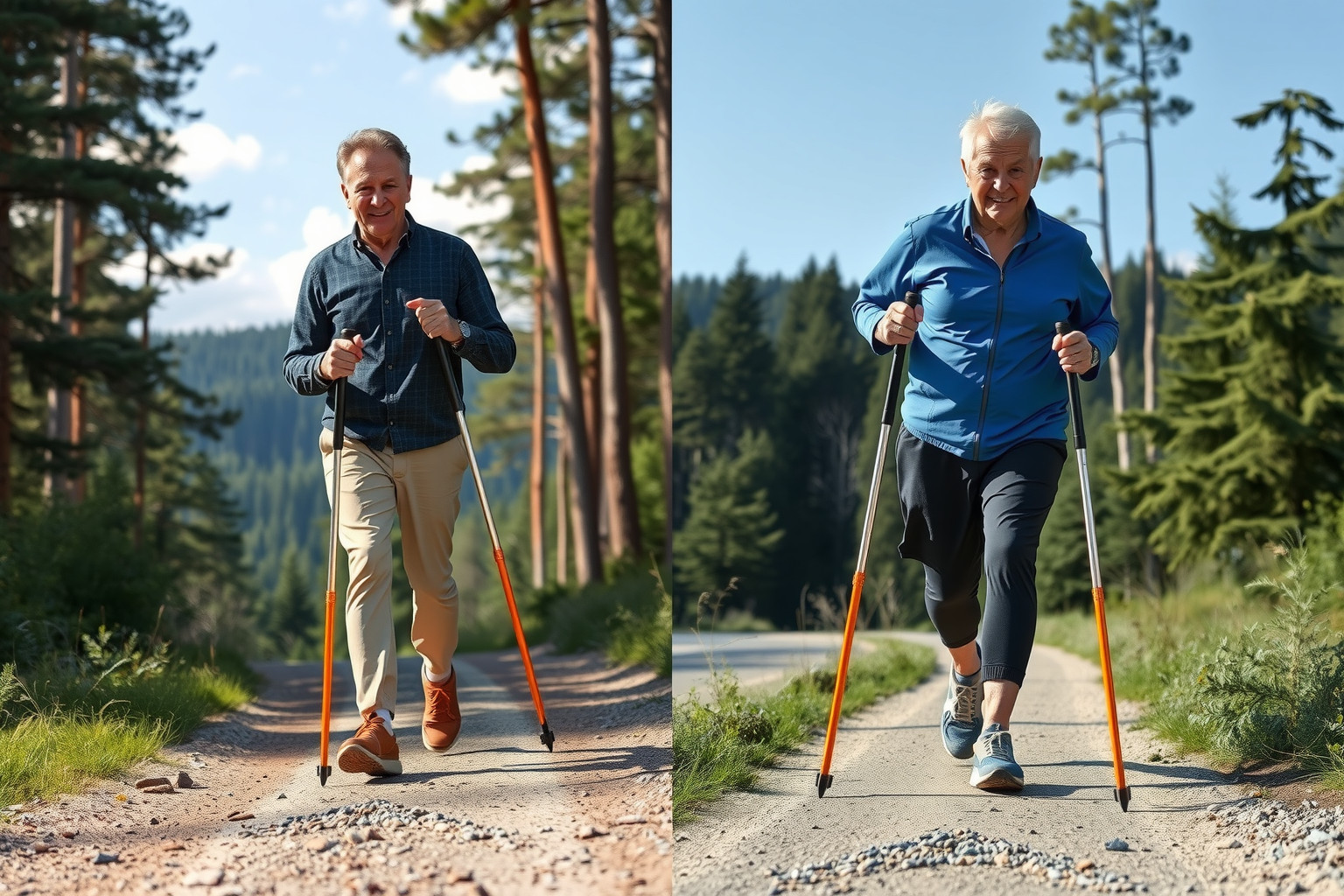 A Nordic walking hatékonyabb kalóriaégetést és ízületkímélést biztosít.