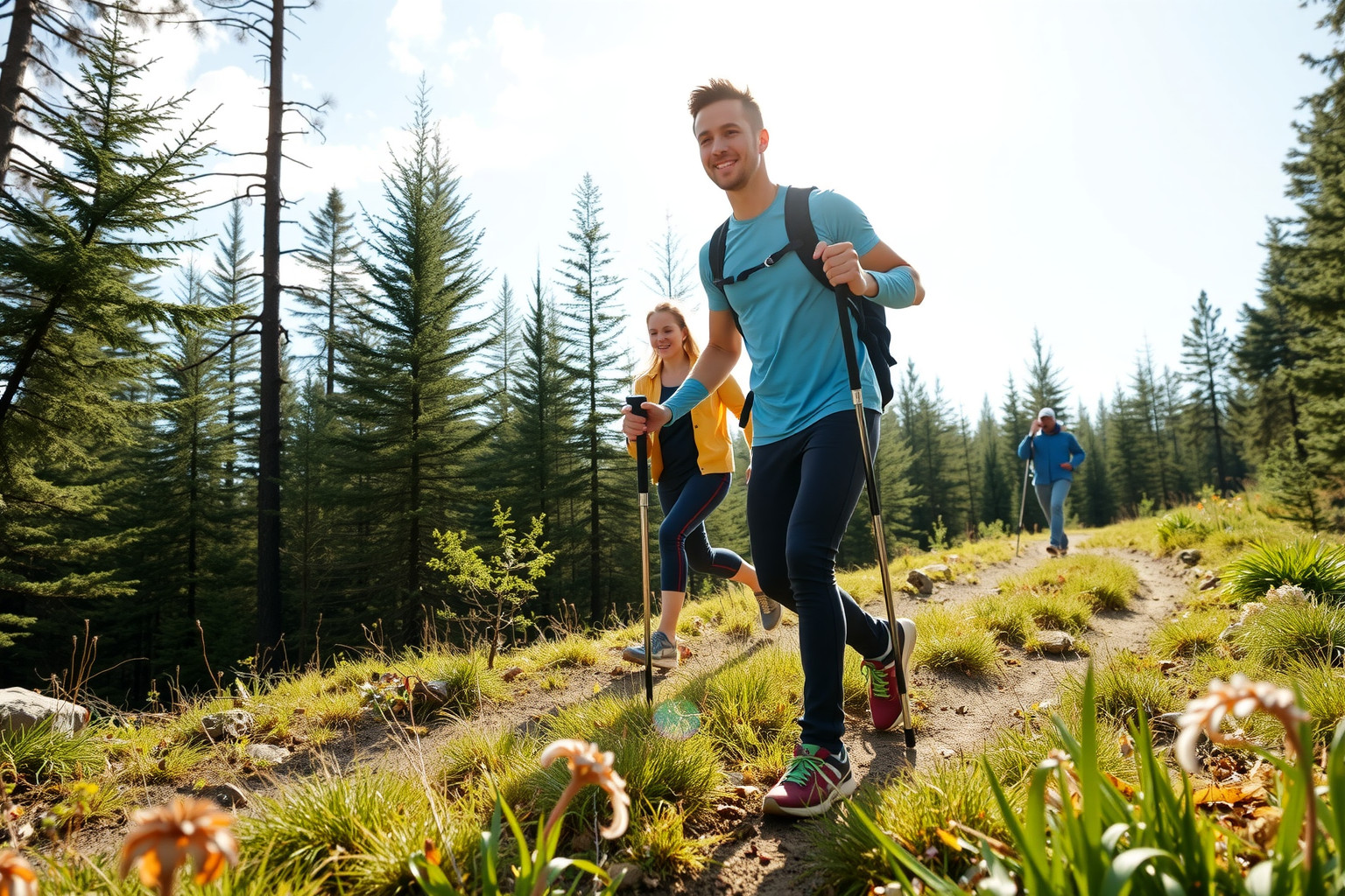 A helyes nordic walking technika csökkenti az ízületi terhelést.