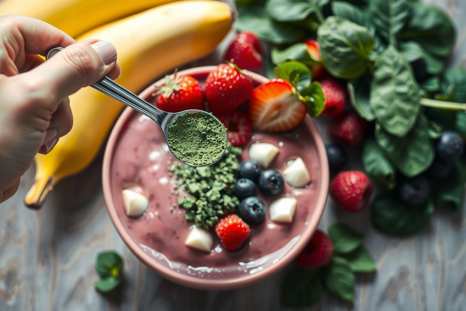 Naponta 1 teáskanál spirulina ideális smoothie-khoz.