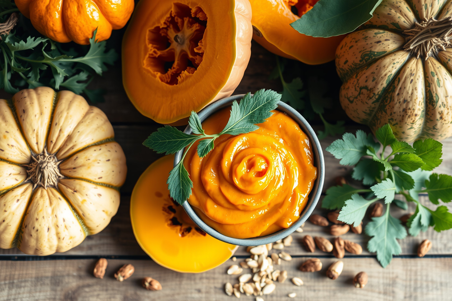 A sütőtökpüré gazdag A- és C-vitaminban, valamint rostokban.