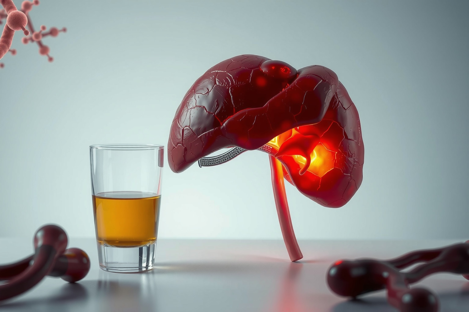 Az alkohol májkárosodást okoz, befolyásolva a vércukorszintet.