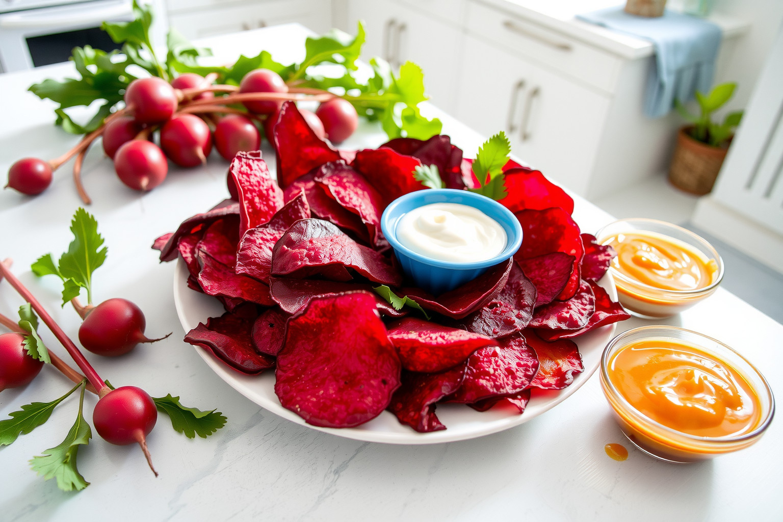 A cékla chips természetes cukrot tartalmaz, gyerekeknek ízletes nassolnivaló.