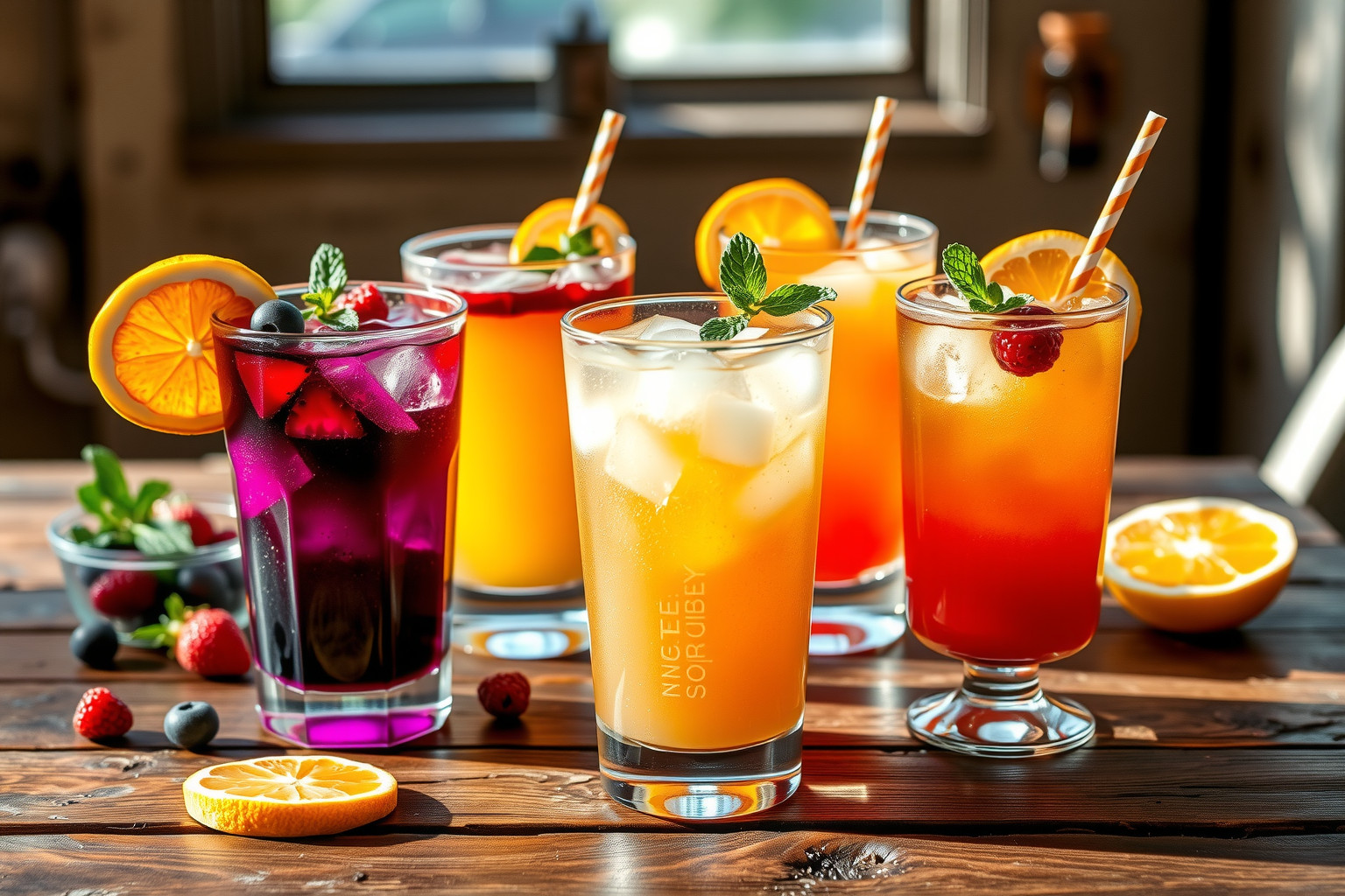 A gyümölcsös kombucha koktélok élvezetes probiotikus vitaminbombák.
