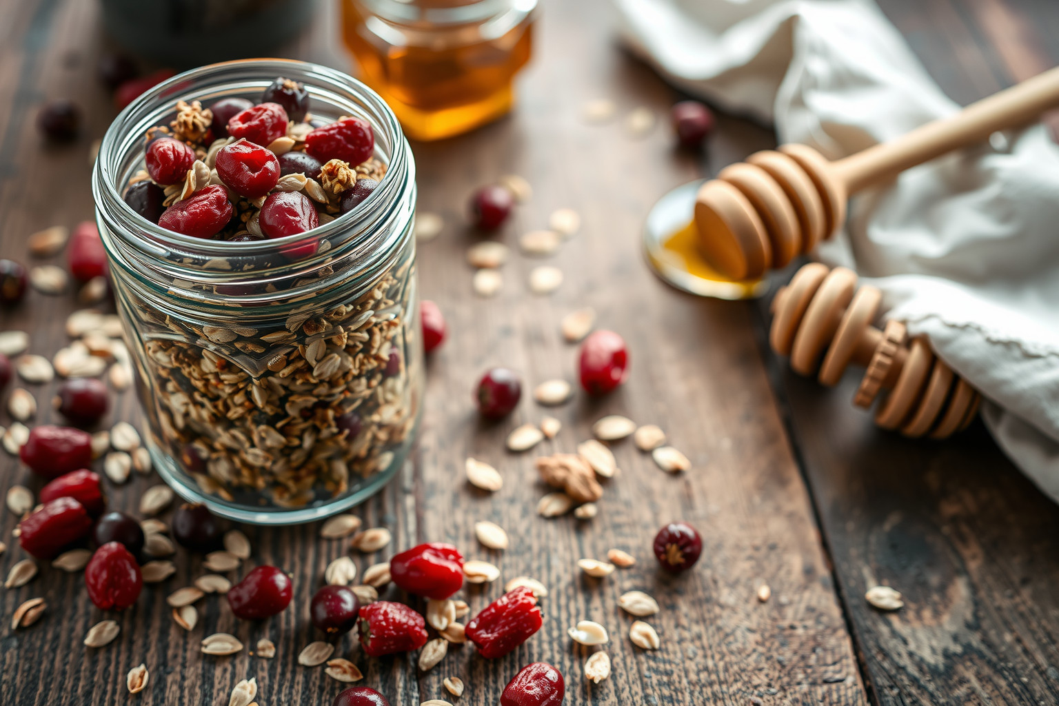 Otthon goji bogyós granola készítése egyszerű és tápláló választás.