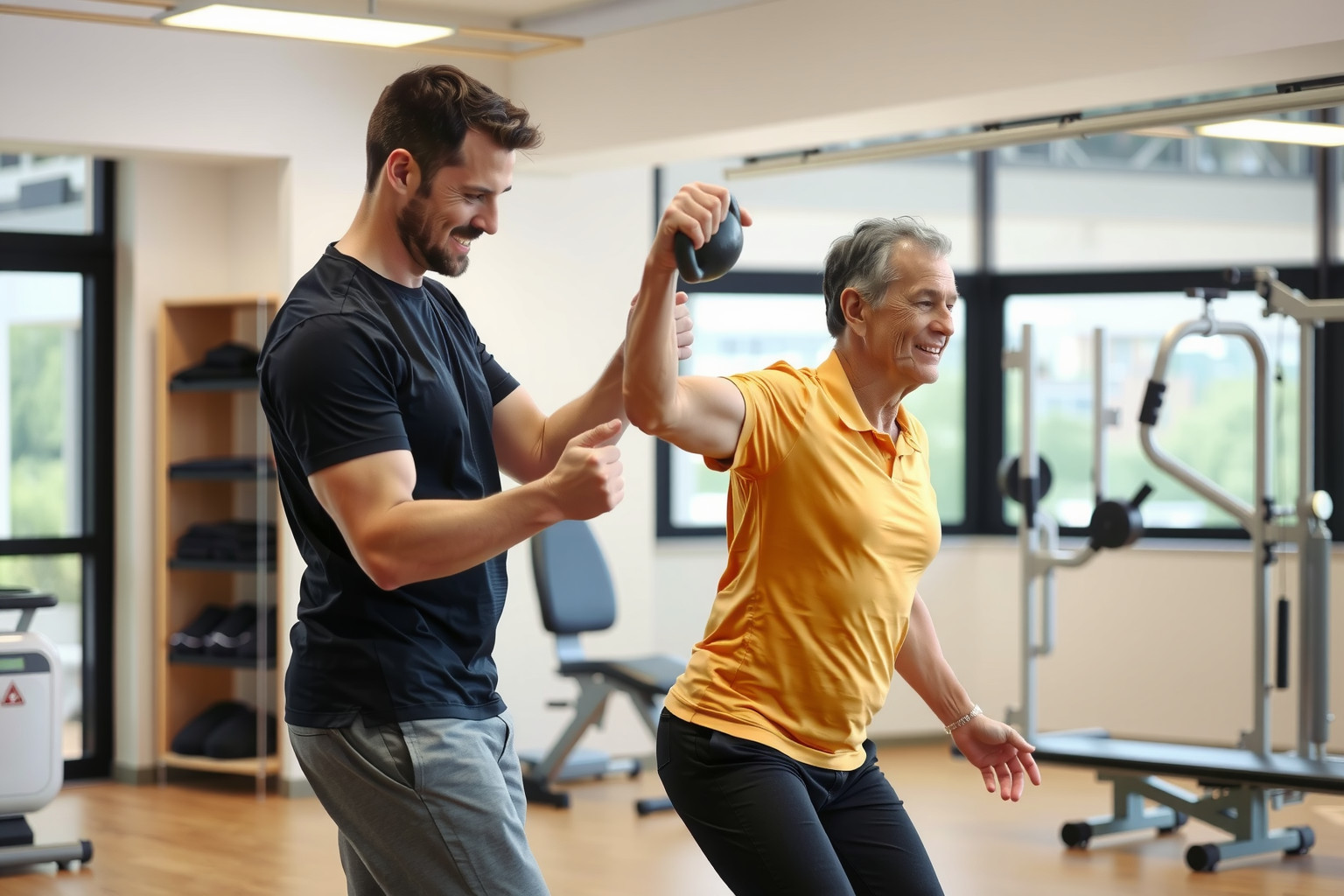 A kettlebell swing hatékonyan elősegíti az izomerő visszanyerését.