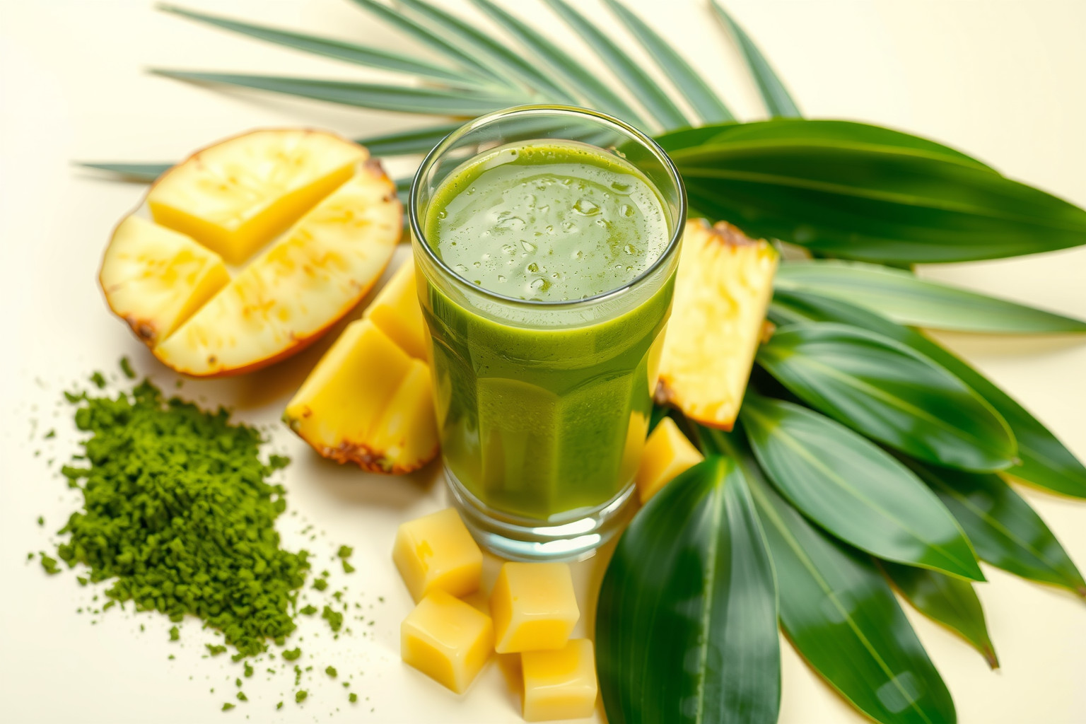 A trópusi spirulina smoothie gazdag C-vitaminban és antioxidánsokban.