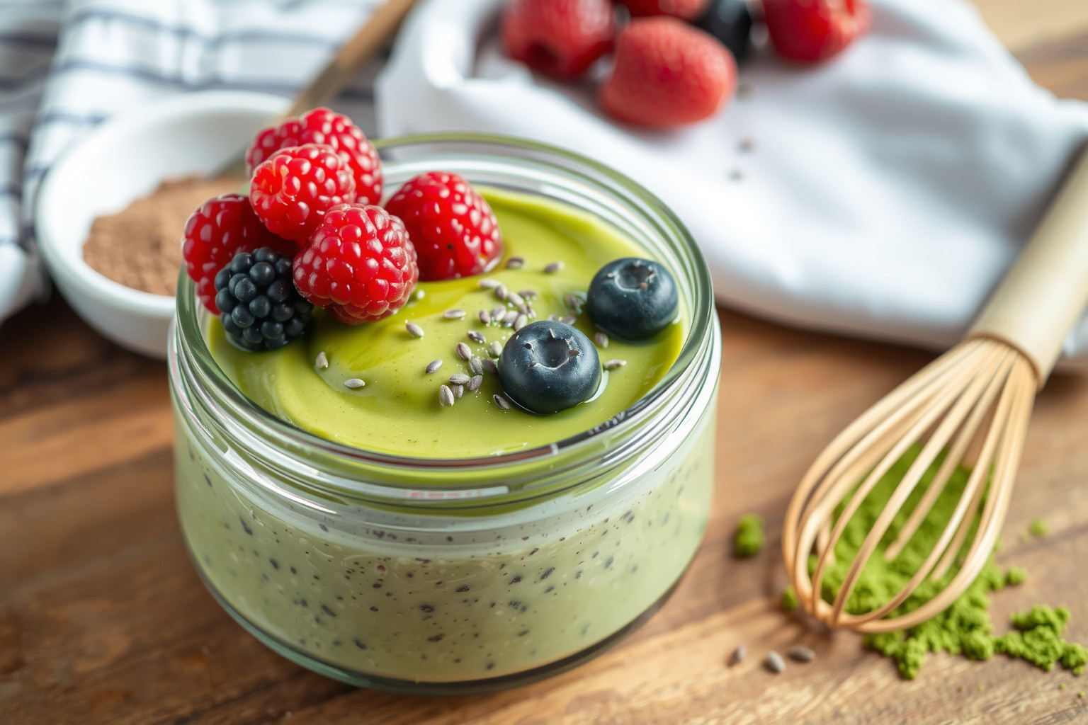 A matcha antioxidánsai fokozzák a chia puding vércukorszint-stabilizáló hatását.