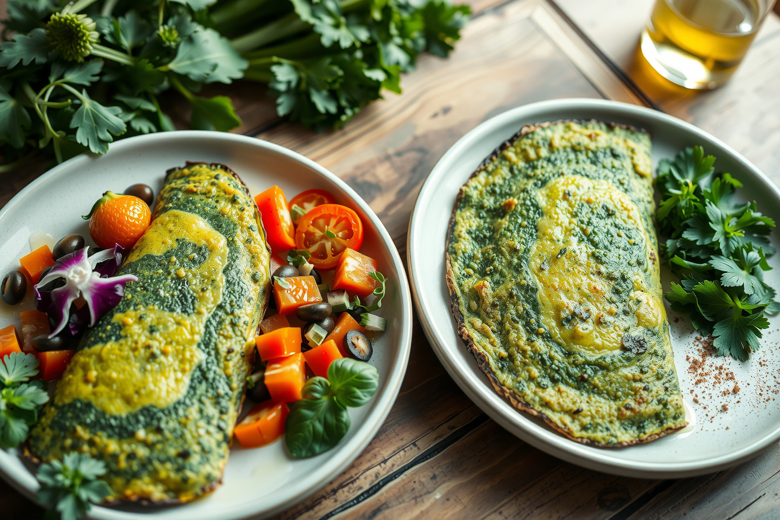 A spirulina omlett vegán változata gazdag növényi fehérjében.