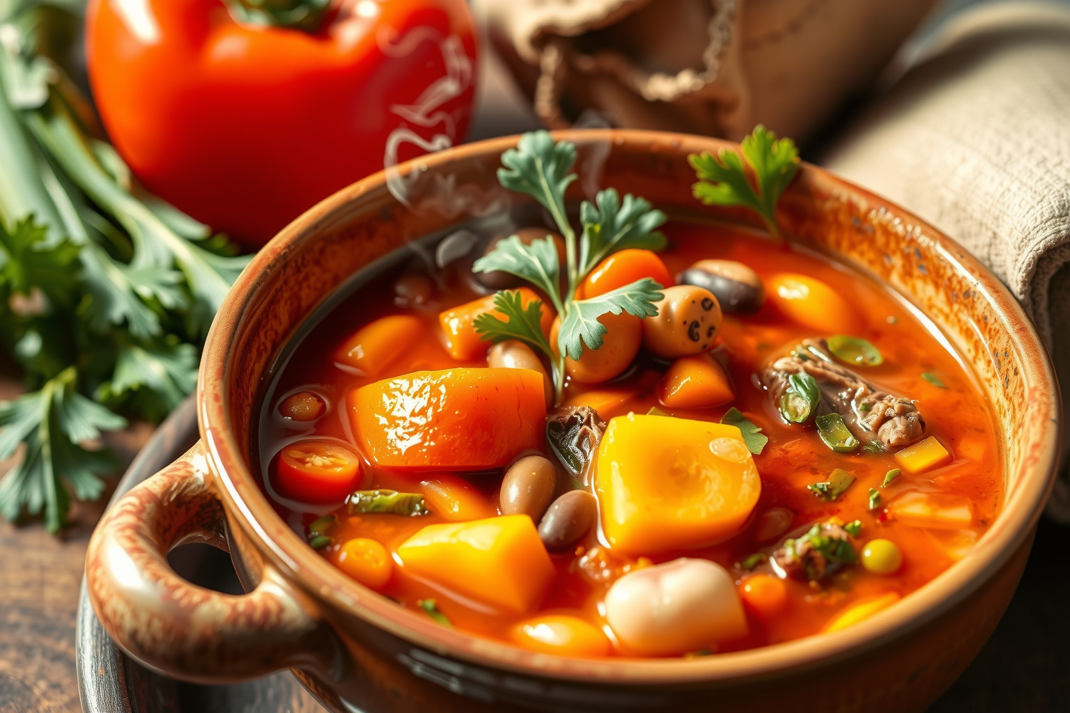 A zöldséges stew-levesek rosttartalma hosszú teltségérzetet biztosít.