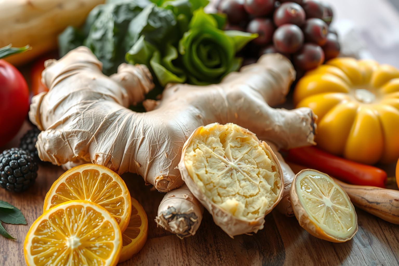 A gyömbér gazdag antioxidánsokban, amelyek támogatják az immunrendszert.