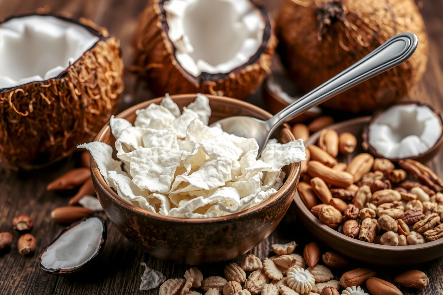 A kókuszchips gazdag antioxidánsokban, egészséges nassolnivaló.
