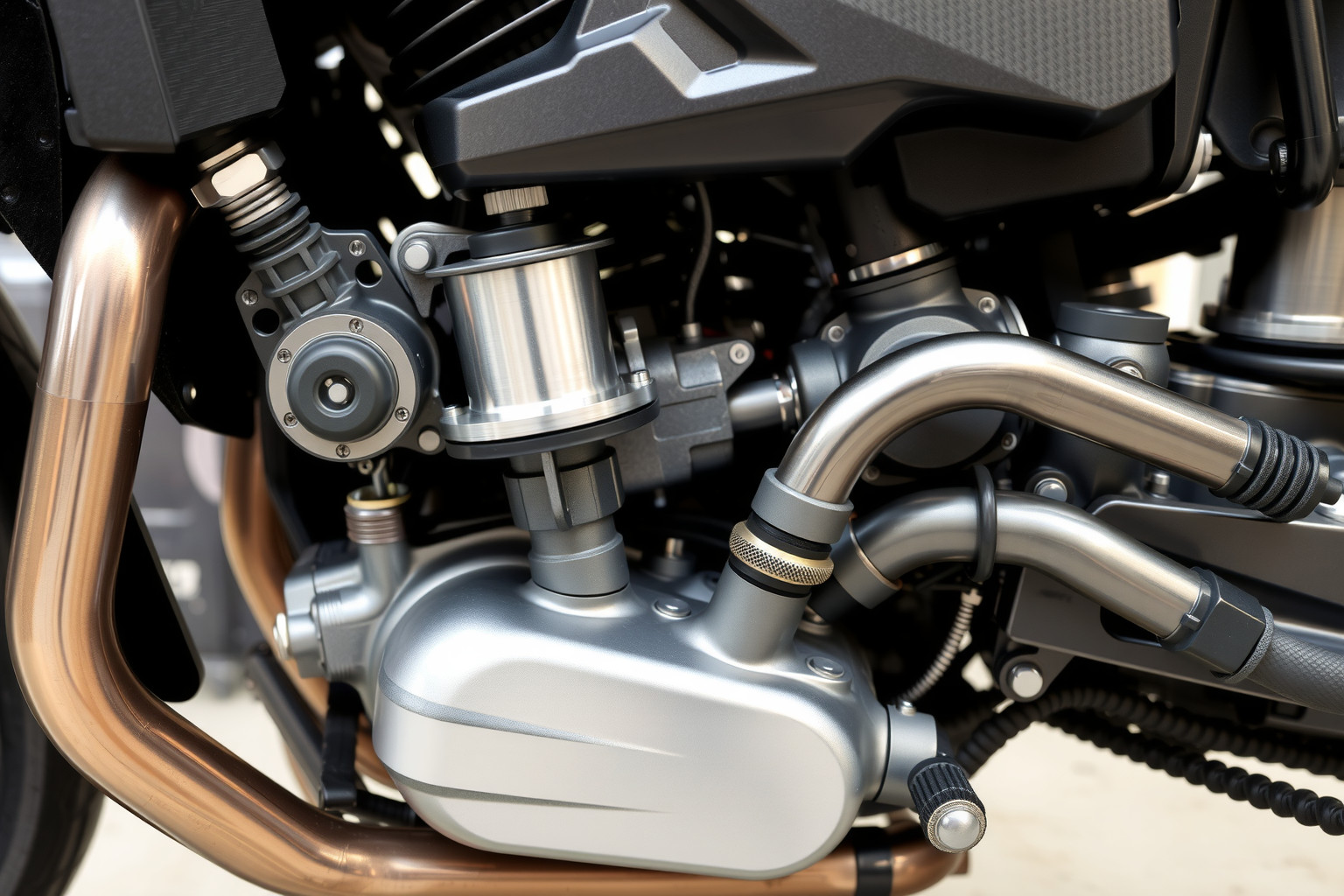 A négyütemű motor olajszivattyúja folyamatos kenést biztosít.