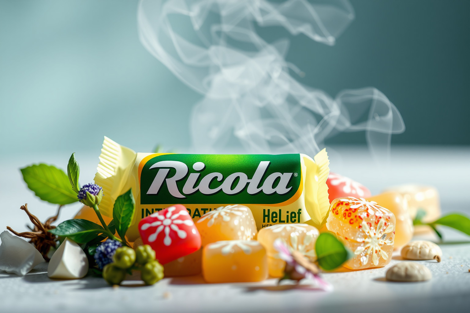 A Ricola cukorkák enyhítik a torokfájást és támogatják az immunrendszert.