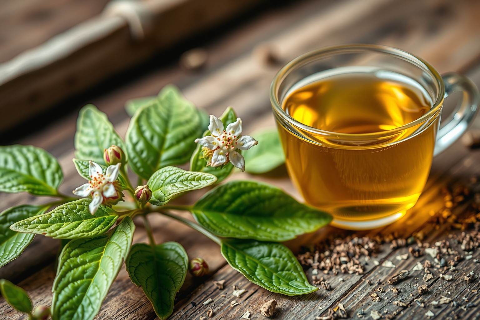 Az orvosi pemetefű tea flavonoidokban és cserzőanyagokban gazdag.