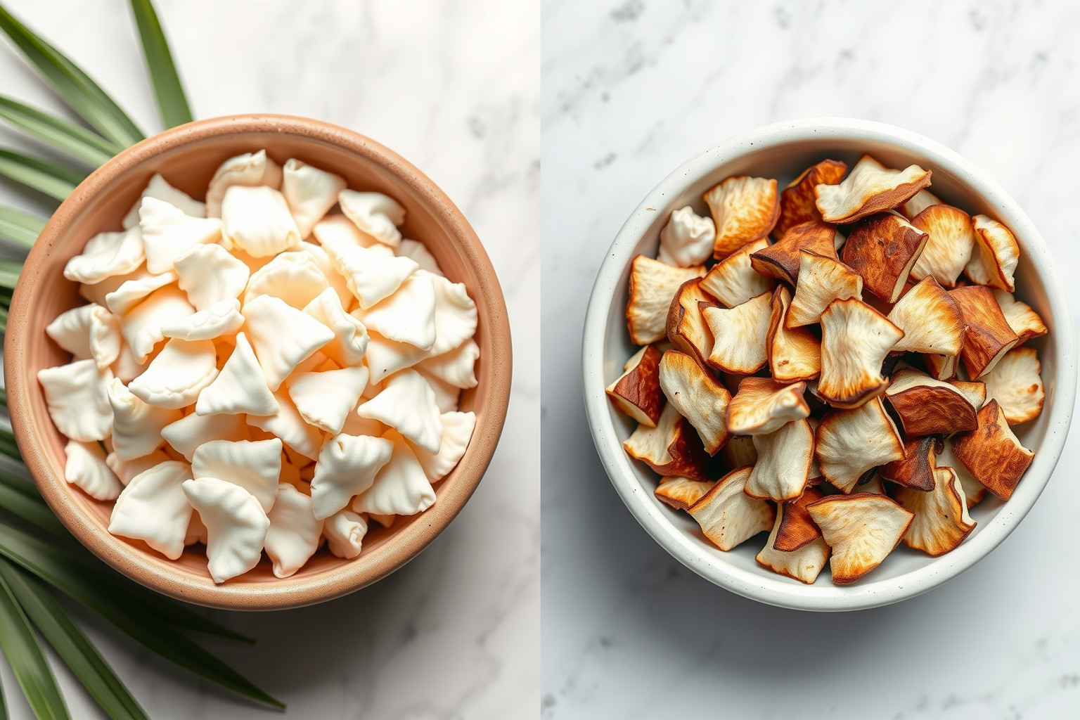 A bio kókuszchips kevesebb vegyszert és természetesebb tápanyagokat tartalmaz.