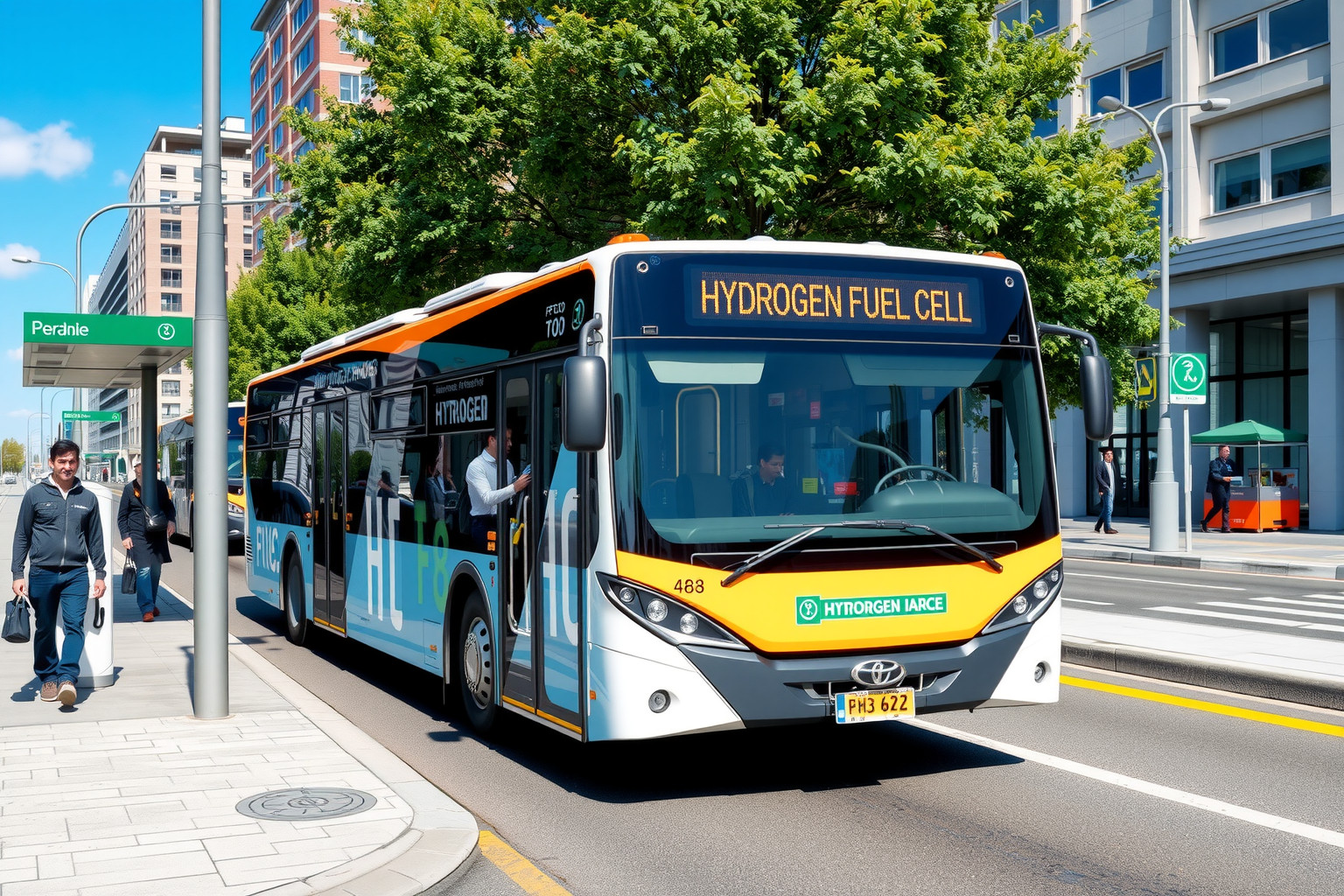 A hidrogén üzemanyagcellás buszok csendesek és károsanyag-mentesek.