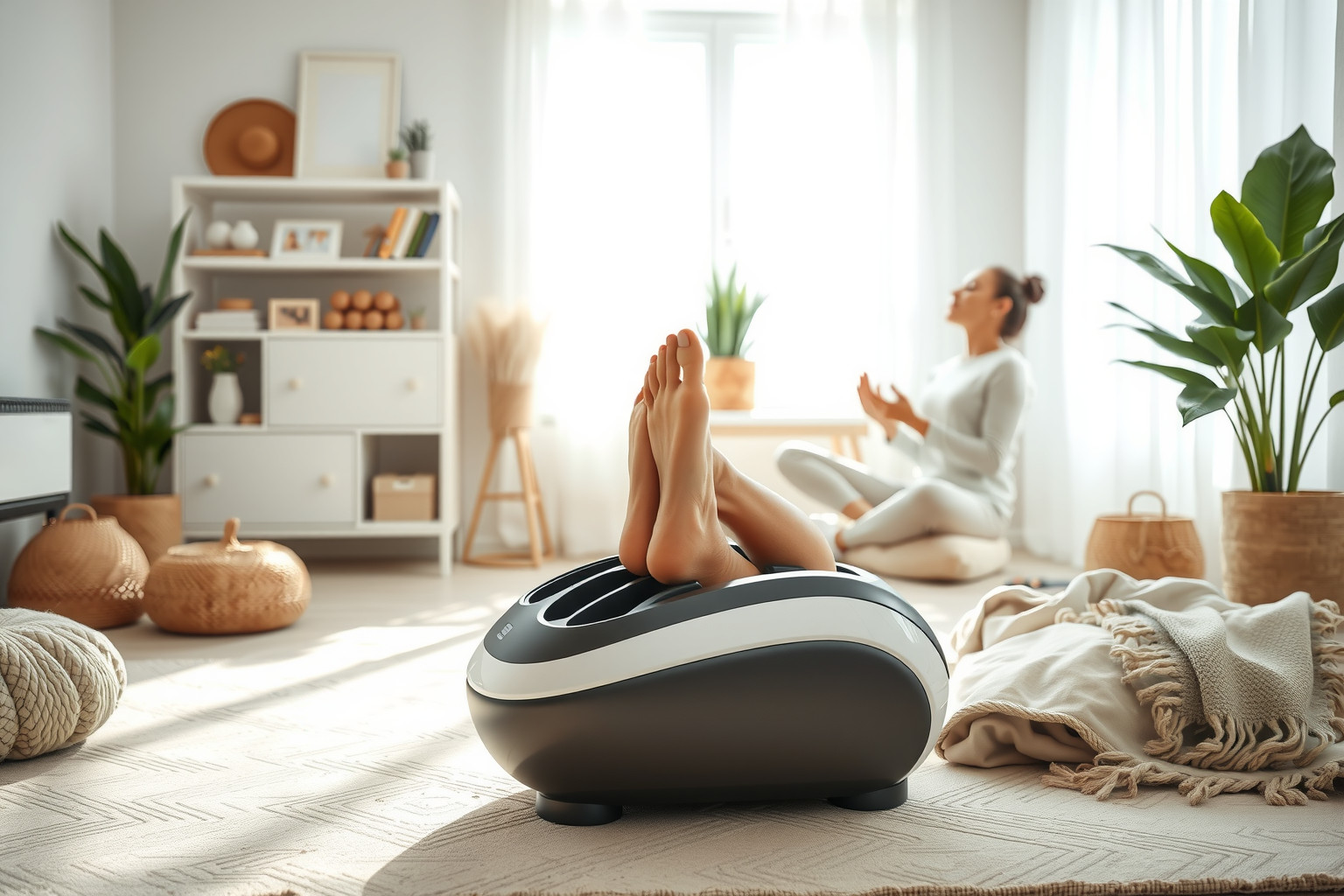 A lábmasszírozó fokozza a mindfulness gyakorlásának relaxációs hatását.