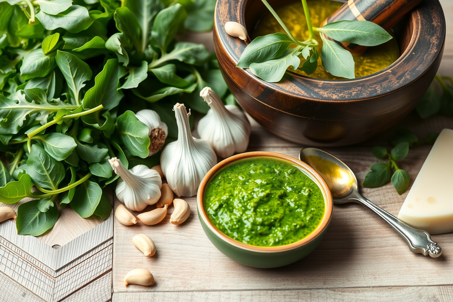 A rukkola pesto tele van antioxidánsokkal és friss ízzel.