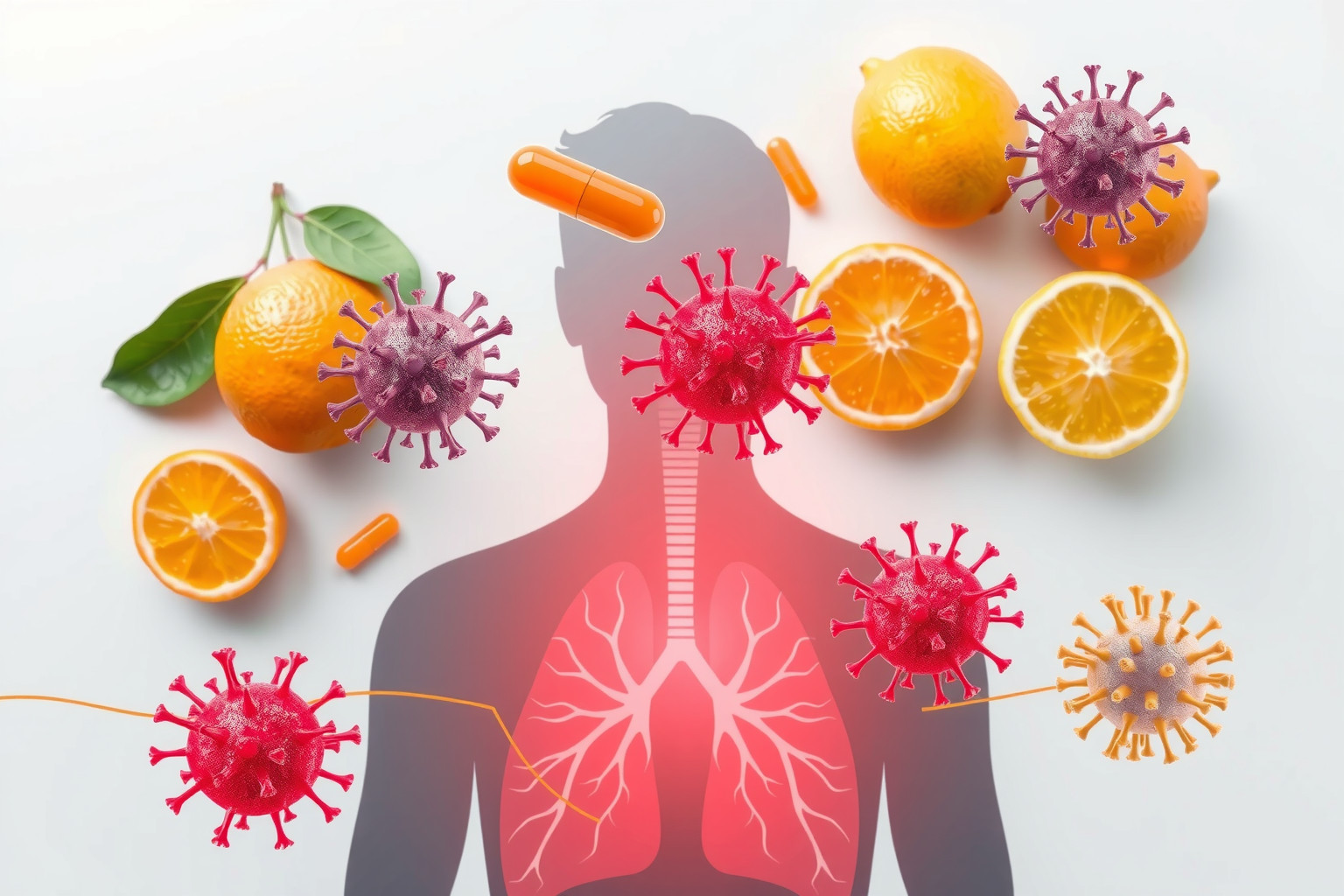 A C-vitamin erősíti az immunrendszert légúti fertőzések ellen.