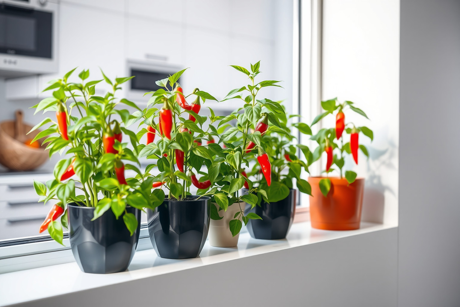A chili paprika otthoni termesztése növeli a konyhai frissességet.