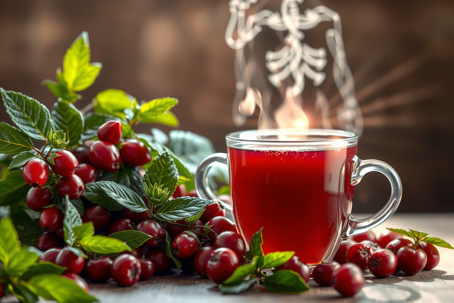 A csipkebogyó tea erősíti az immunrendszert C-vitamin tartalmával.