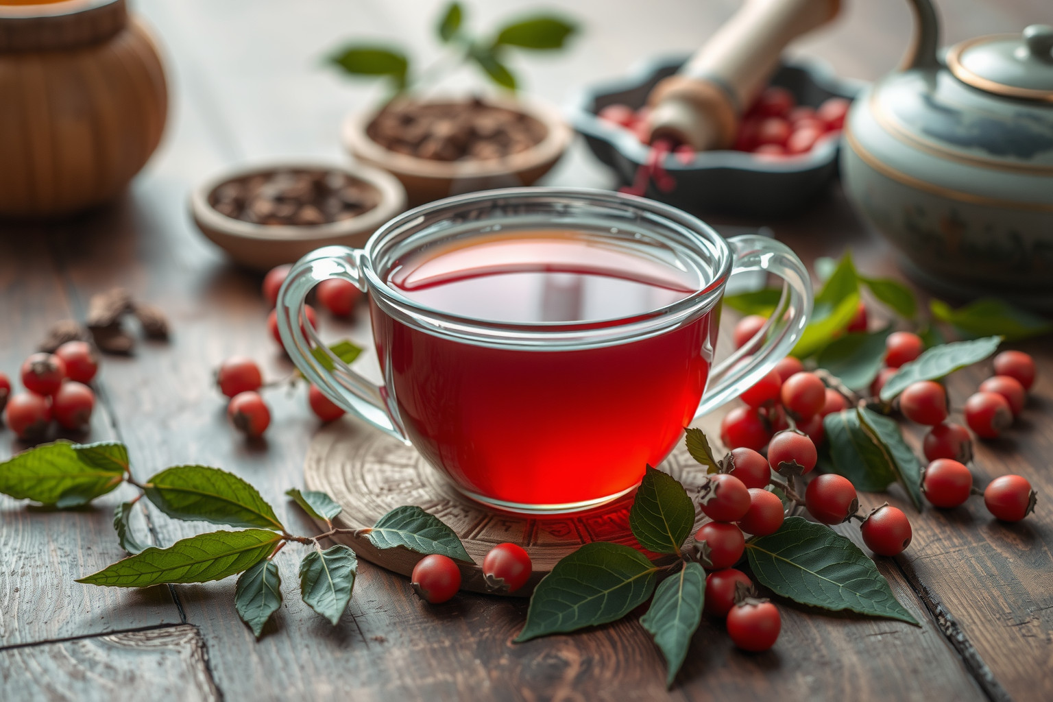 A galagonya tea támogatja a szív egészségét a kínai gyógyászatban.