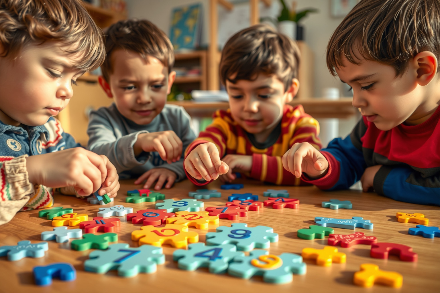 A kirakójátékok fejlesztik a gyermekek matematikai gondolkodását.