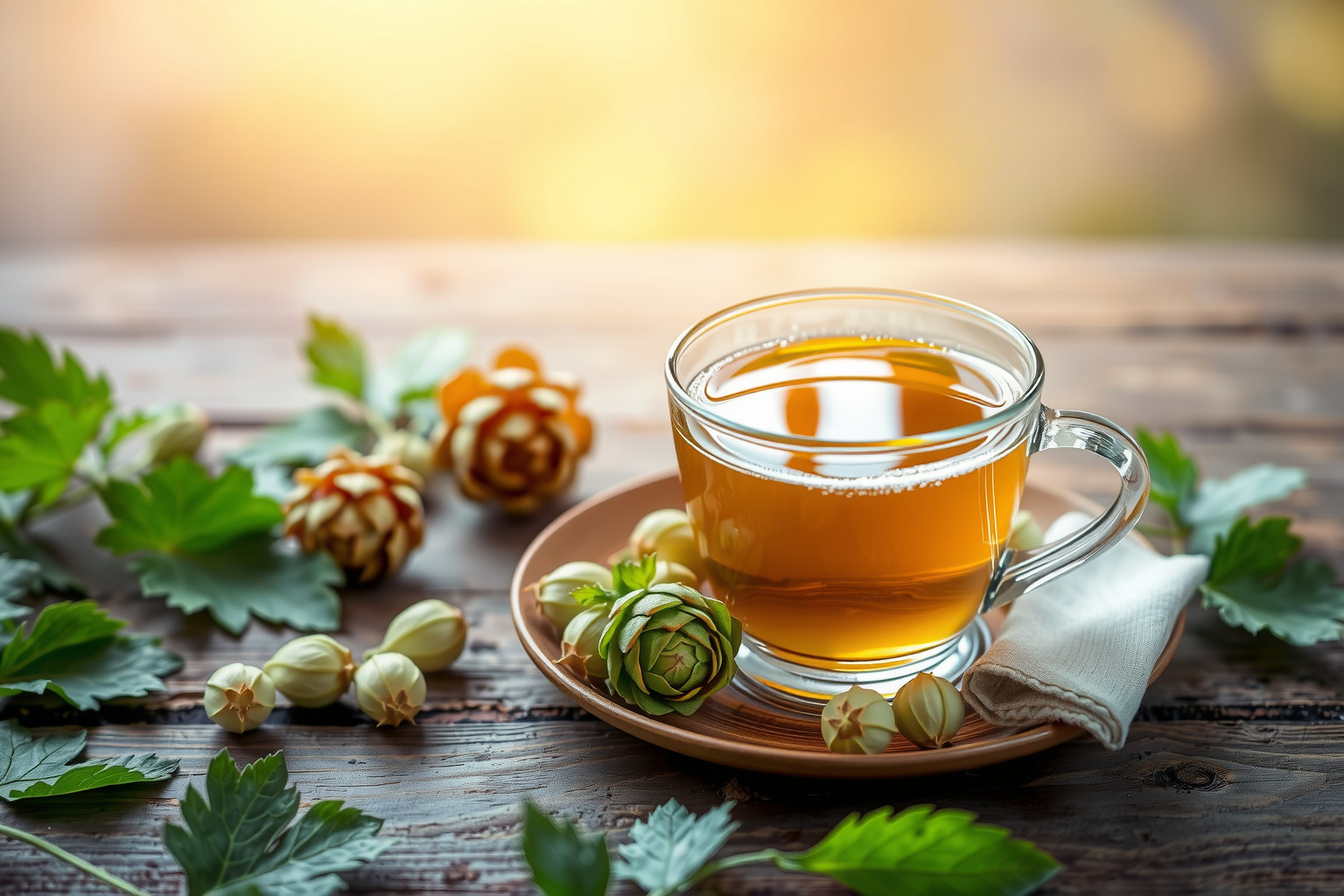 A komló tea segíti az idegrendszer relaxációját és stresszoldást.