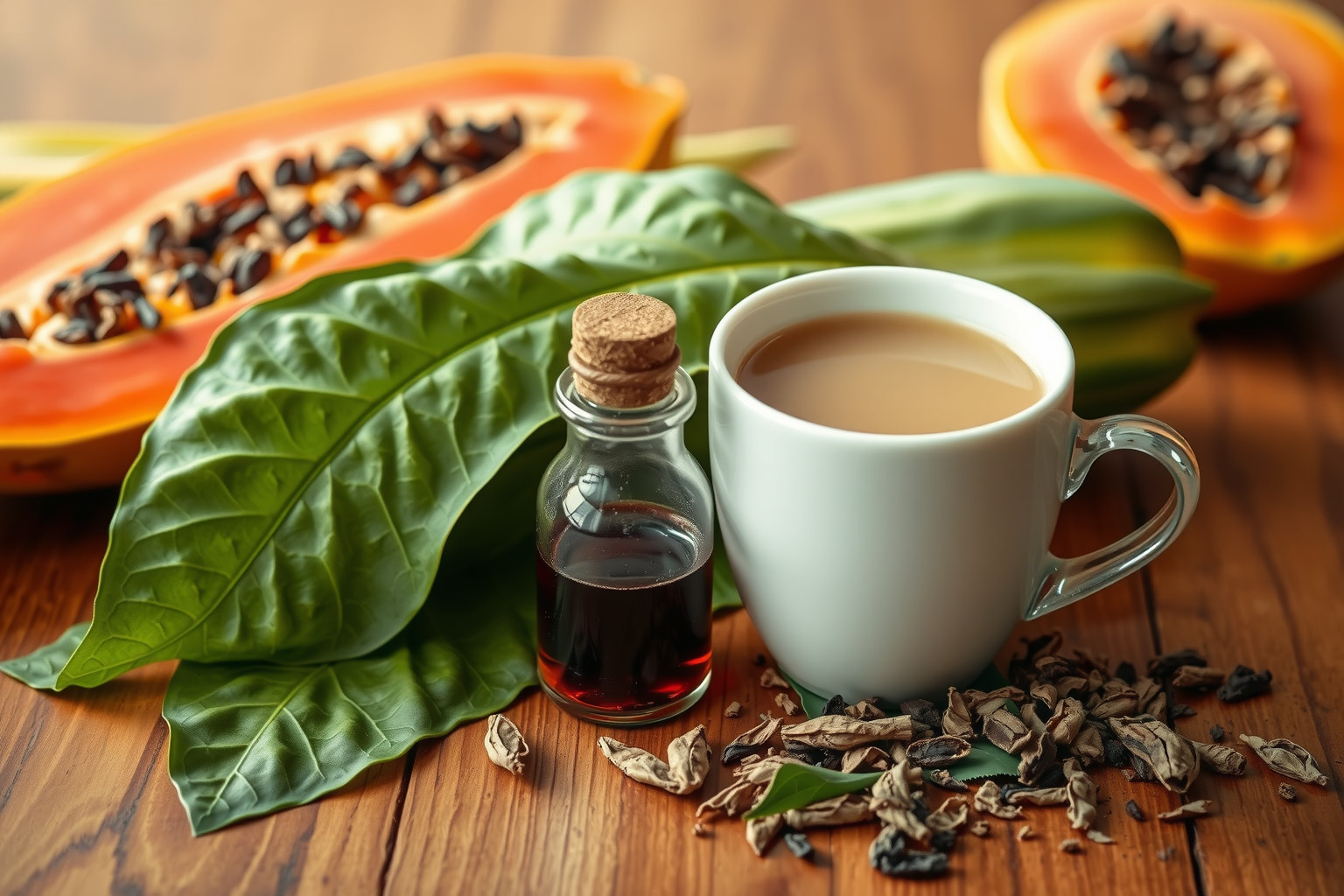 A papaya levél tea erősíti az immunrendszert és gyulladáscsökkentő.