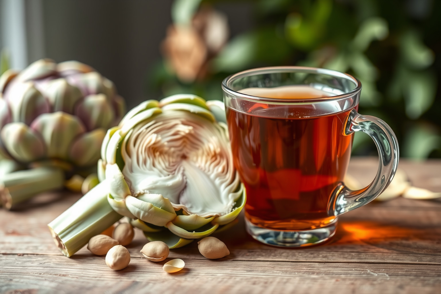 Az articsóka tea Cynarin és Silymarin összetevői májvédők.
