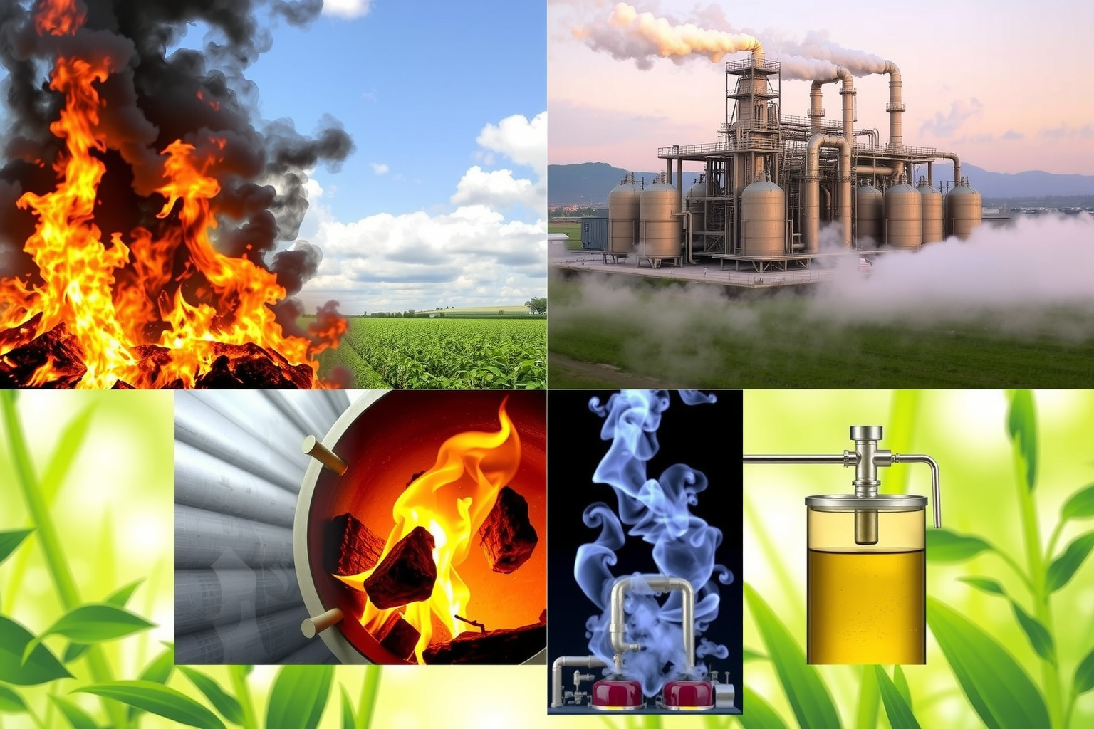 A pirolízis során biomasszából értékes bioolaj és gáznemű üzemanyag keletkezik.