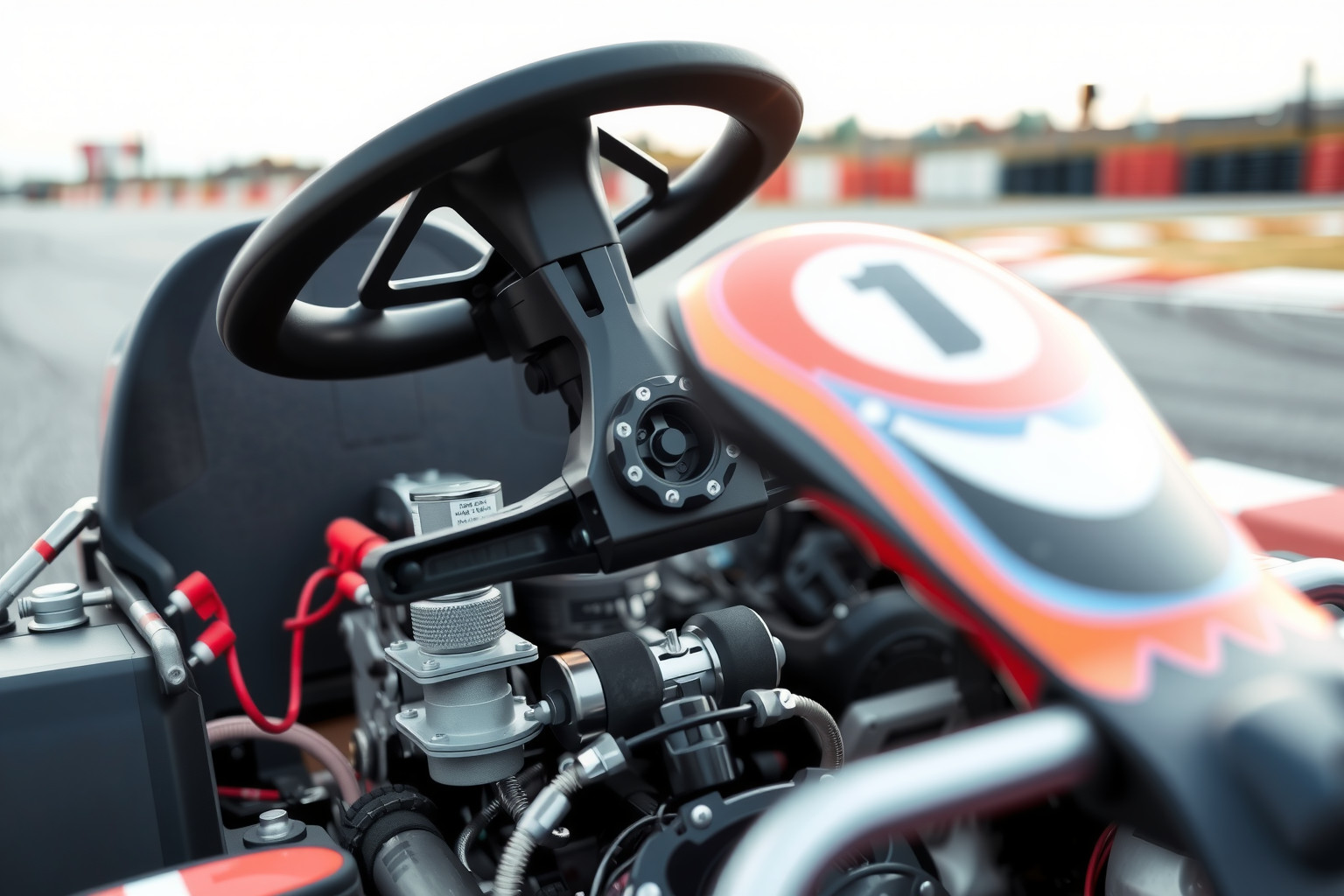 A gokart kormányrendszere az azonnali és precíz irányítást biztosítja.
