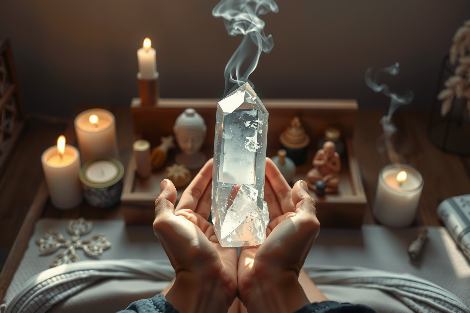 A hegyikristály erősíti a meditáció fókuszát és energiáját.