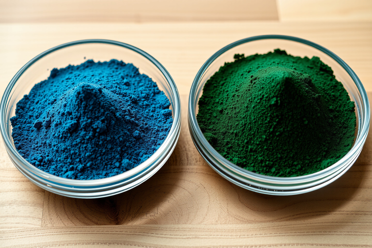 A kék spirulina főként phycocyanint, míg a hagyományos klorofillt tartalmaz.