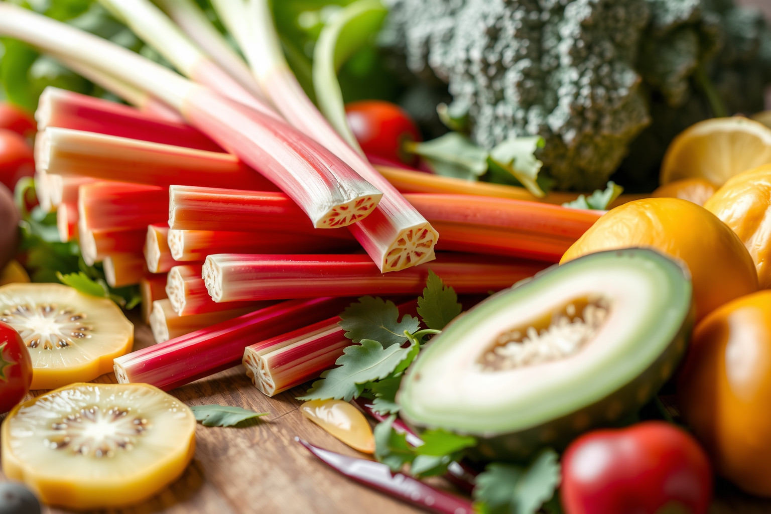 A rebarbara gazdag K-vitaminban és emésztést segítő rostokban.